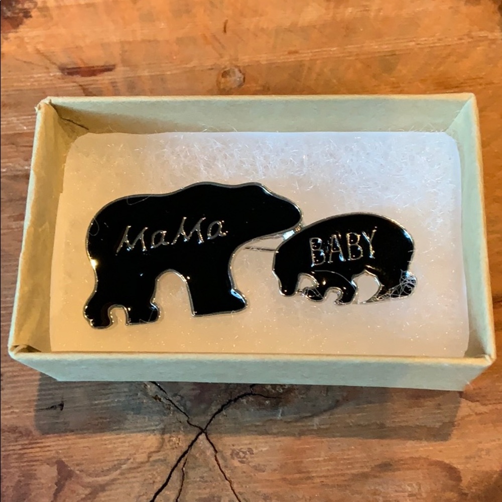 🐻 Mama & Baby Bear Brooch Pin 🌲